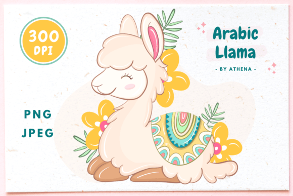 Arabic Valentine Llama Animal Craft: A Charming Clipart for Seasonal Design